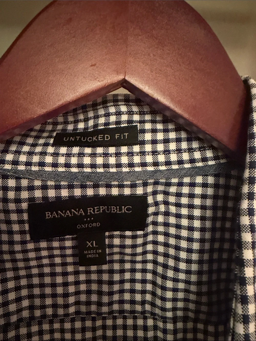 Banana Republic Men’s Navy & White Check Button-Down Shirt